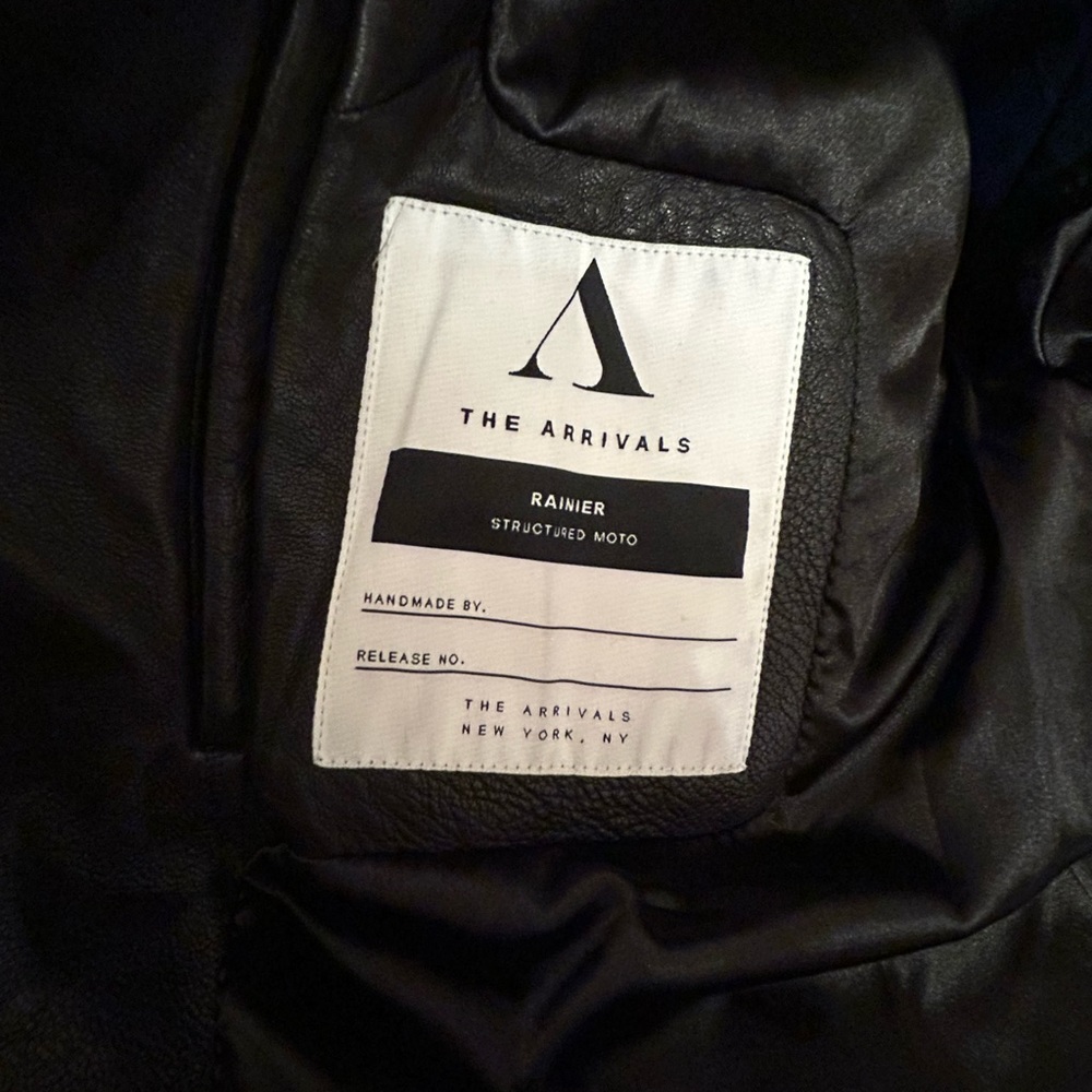 The Arrivals Black Quilted Leather Biker Jacket - Picture 9 of 10